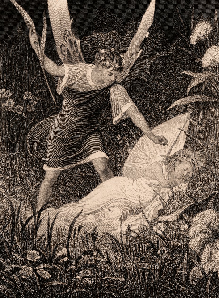 Oberon ve Titania - "Yaz Gecesi Rüyası", Perde II, Sahne III by Charles Mottram