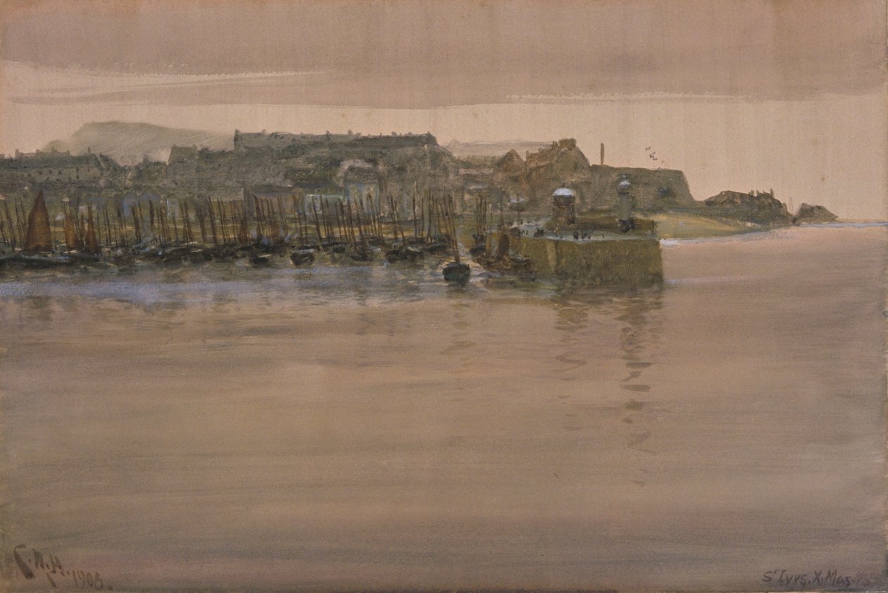 St Ives, Noel Günü, 1908 (kağıt üzerinde wc ve guaj) by Charles Napier Hemy