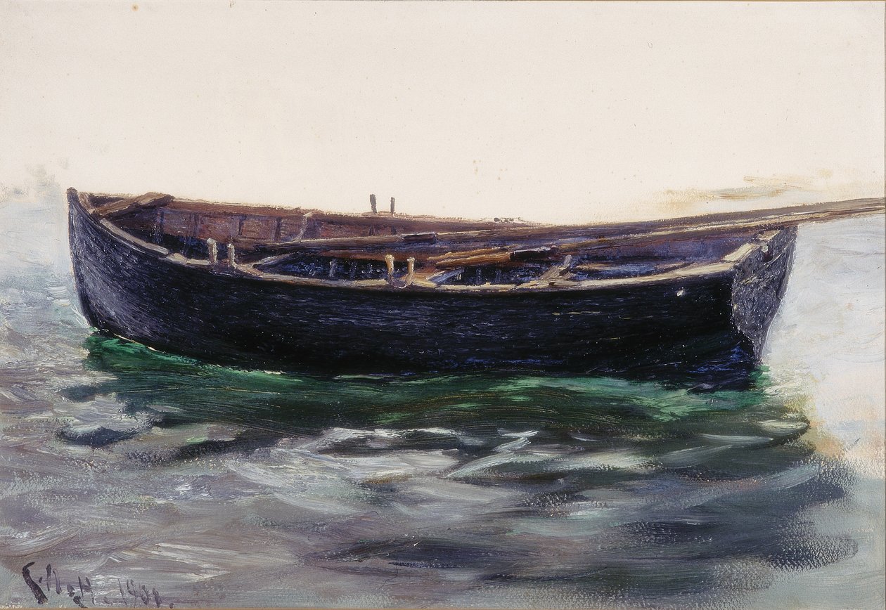Tekne Çalışması (kağıt üzerine yağ (kart üzerine yapıştırılır)) by Charles Napier Hemy