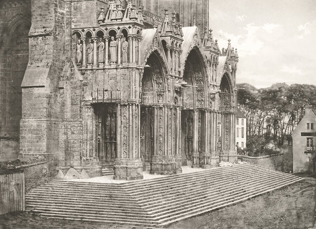 Chartres Katedrali - Portico du Midi XII. Yüzyıl, c. 1854, basılmış c. 1857. by Charles Nègre