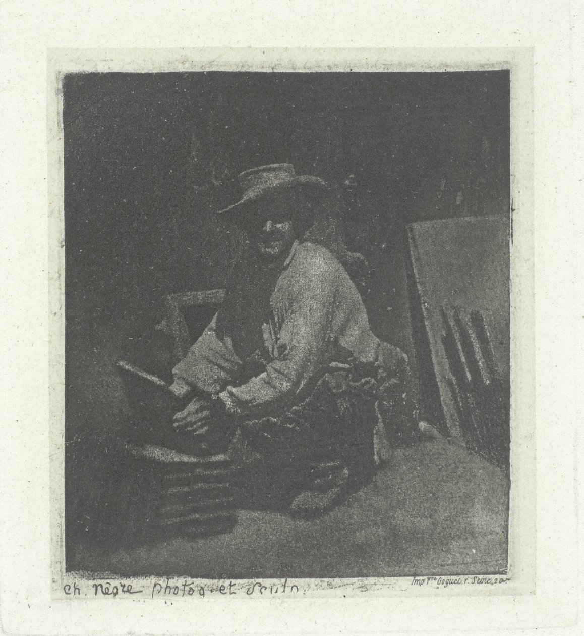 diz çökmüş duvarcı by Charles Nègre