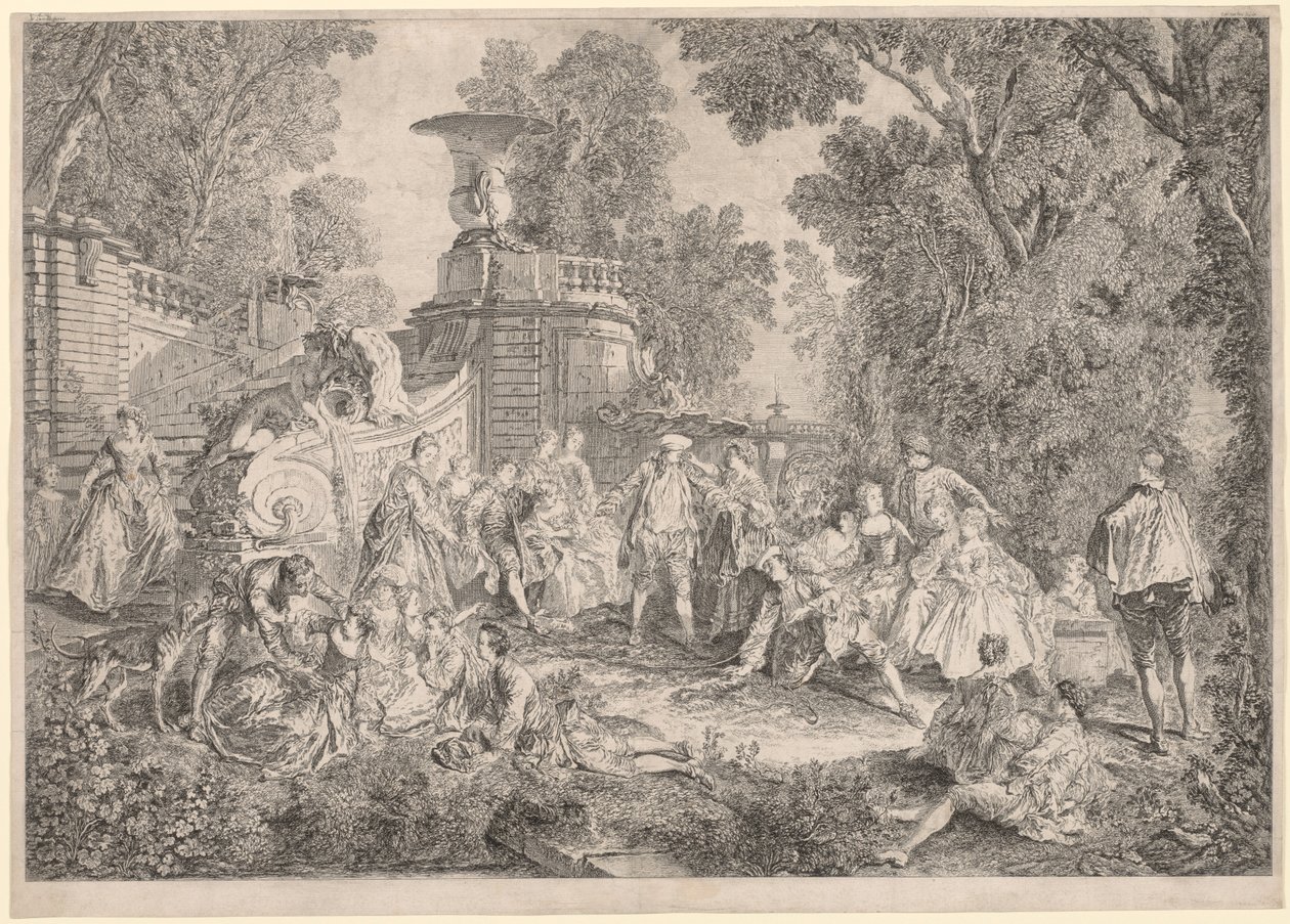 Kör Adamın Oyunu Bluff, 1739. by Charles Nicolas Cochin