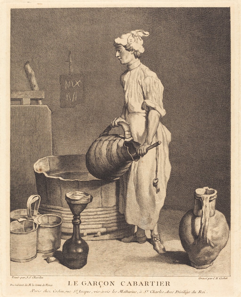 hancı çocuk by Charles Nicolas Cochin I after Jean Siméon Chardin