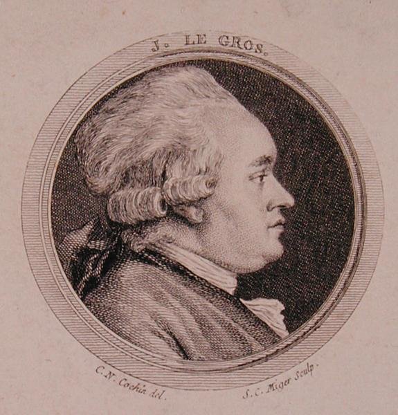 Simon Charles Miger (1736-1820) tarafından oyulmuş Joseph Le Gros (1739-93) portresi (gravür) by Charles Nicolas II (after) Cochin