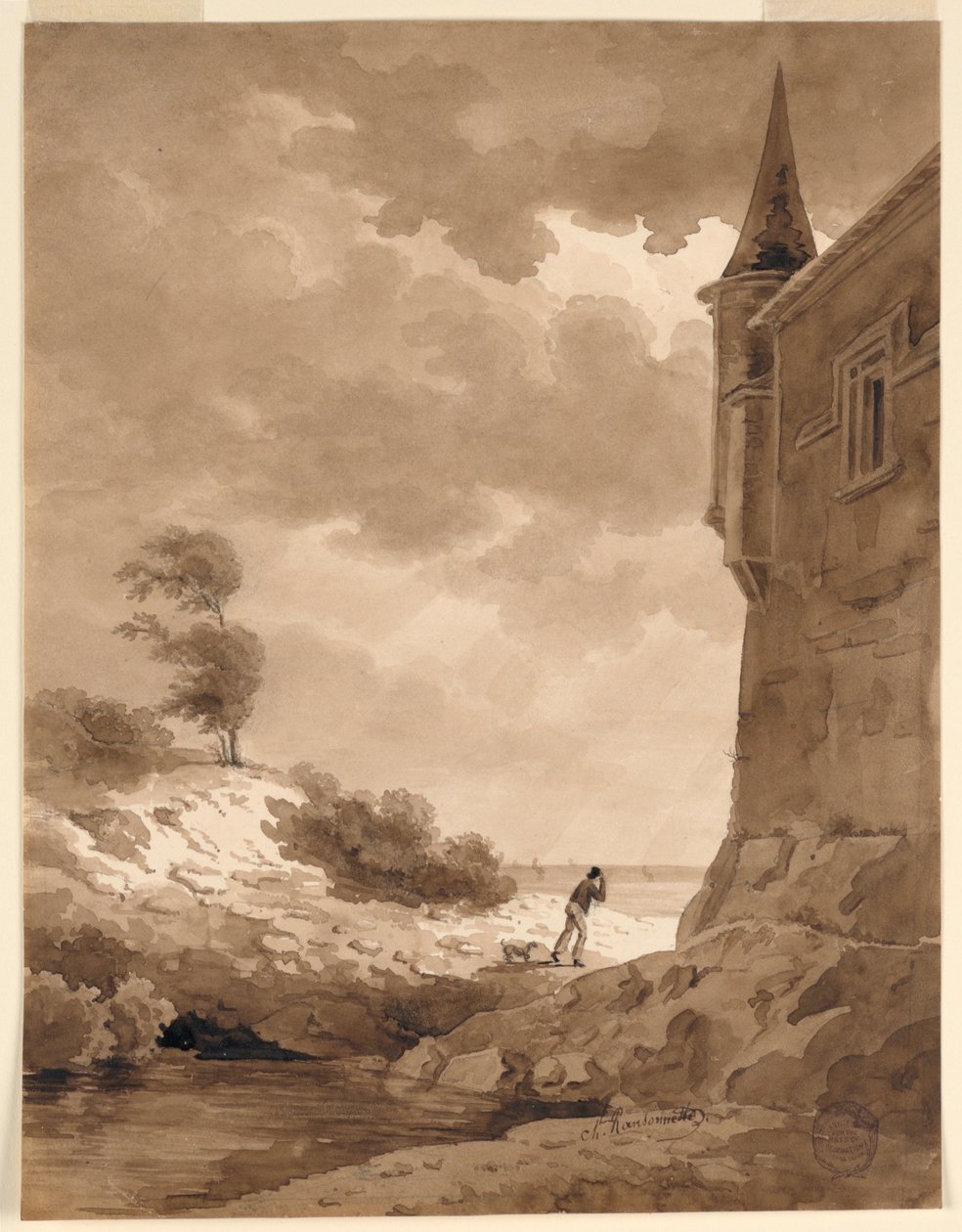 deniz kıyısında by Charles Nicolas Ransonnette