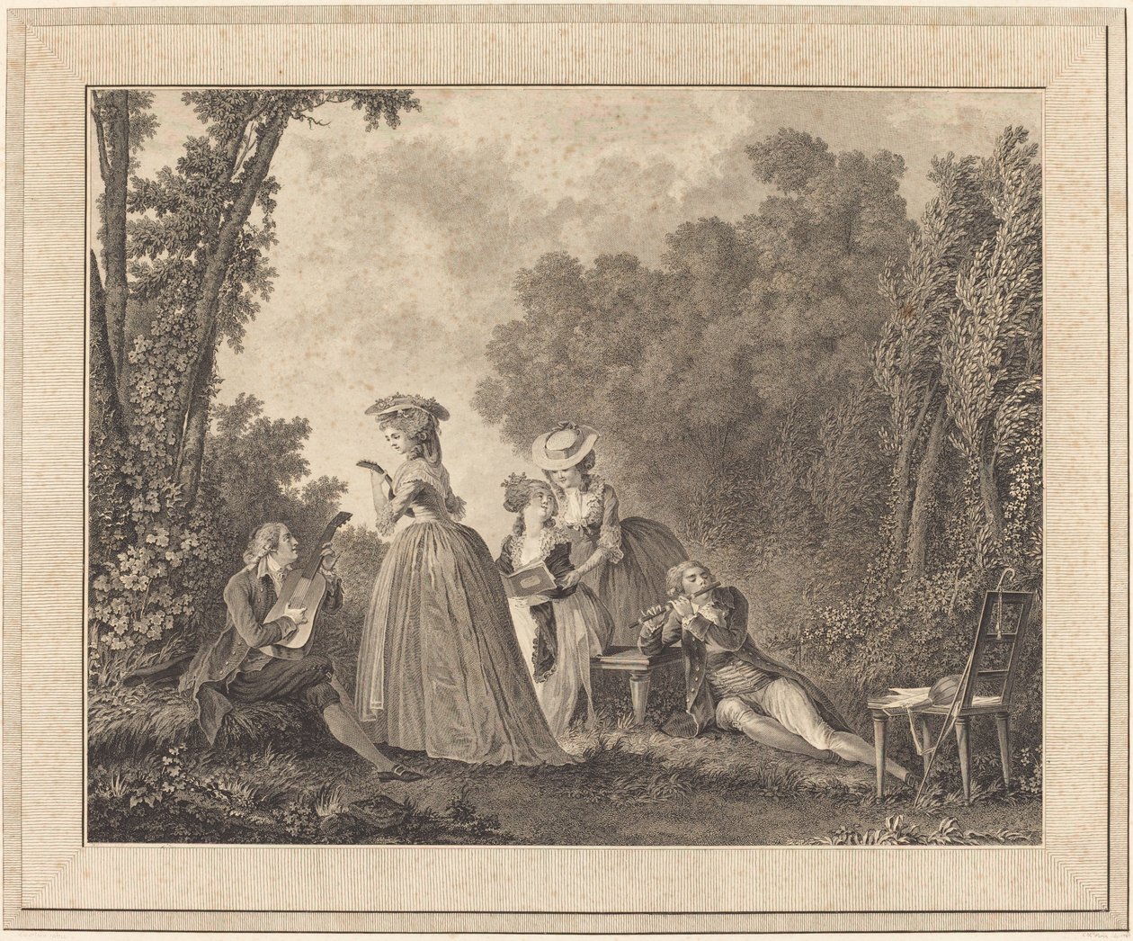 keyifli konser by Charles Nicolas Varin after Nicolas Lavreince