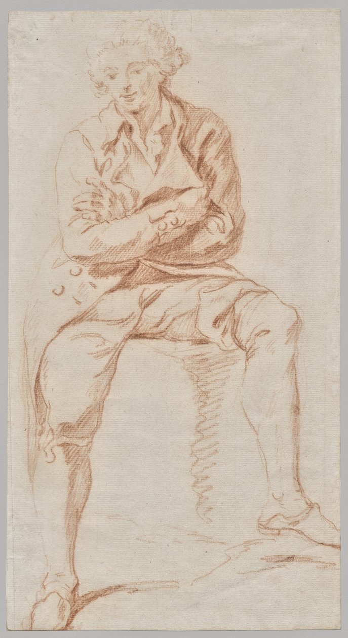Bir Masanın Kenarında Oturan Bir Adam by Charles Parrocel