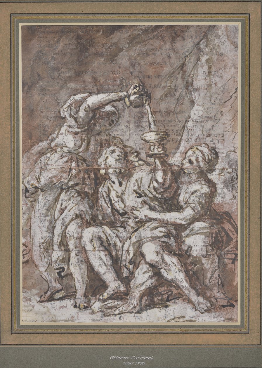 Loth ve kızları (çizim) by Charles Parrocel