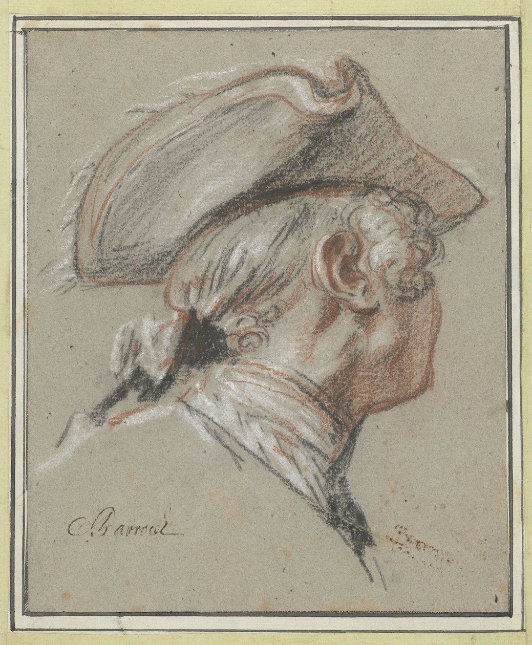 Bir Baş Çalışması Başı, perukları ve tricorne ile çalışması by Charles Parrocel
