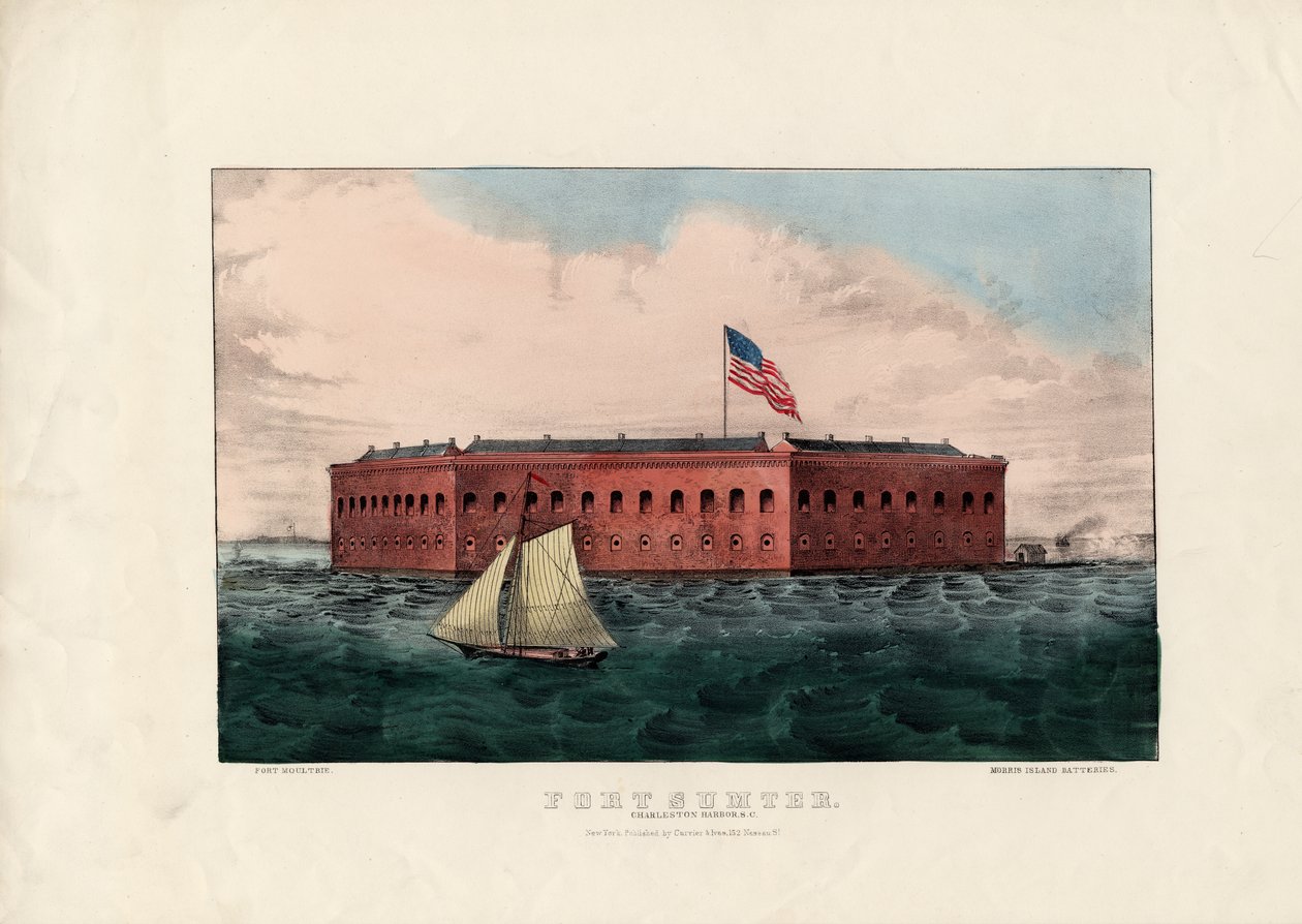 Fort Sumter: Charleston Limanı, SC, pub. Currier und Ives, c.1861 by Charles Parsons