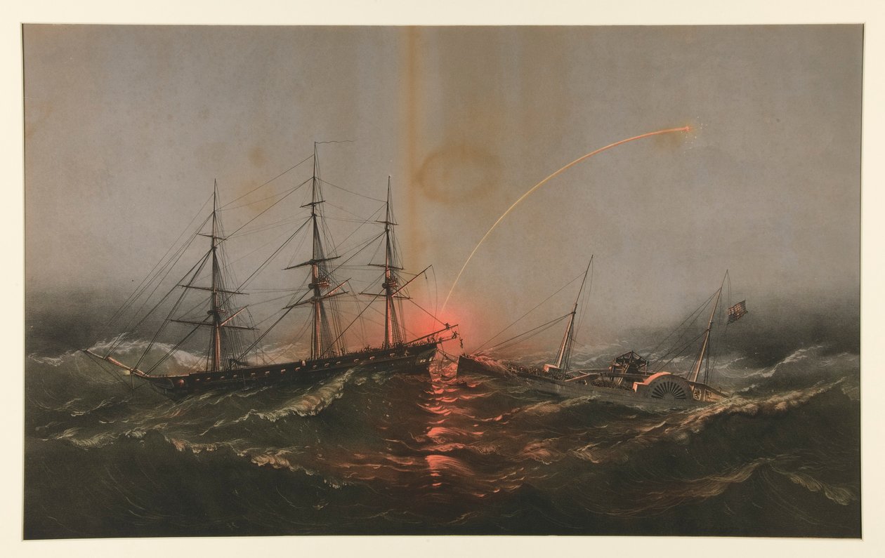 ABD Deniz Piyadeleri Taburunu Ulaştırma Valisinden Kurtaran ABD Fırkateyni Sabine by Charles Parsons