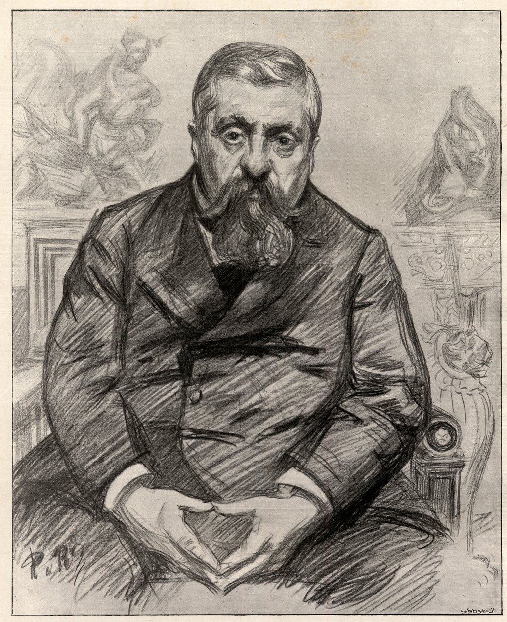 Charles Alexandre Dupuy (1851-1923), Fransız devlet adamı portresi. by Charles Paul Renouard