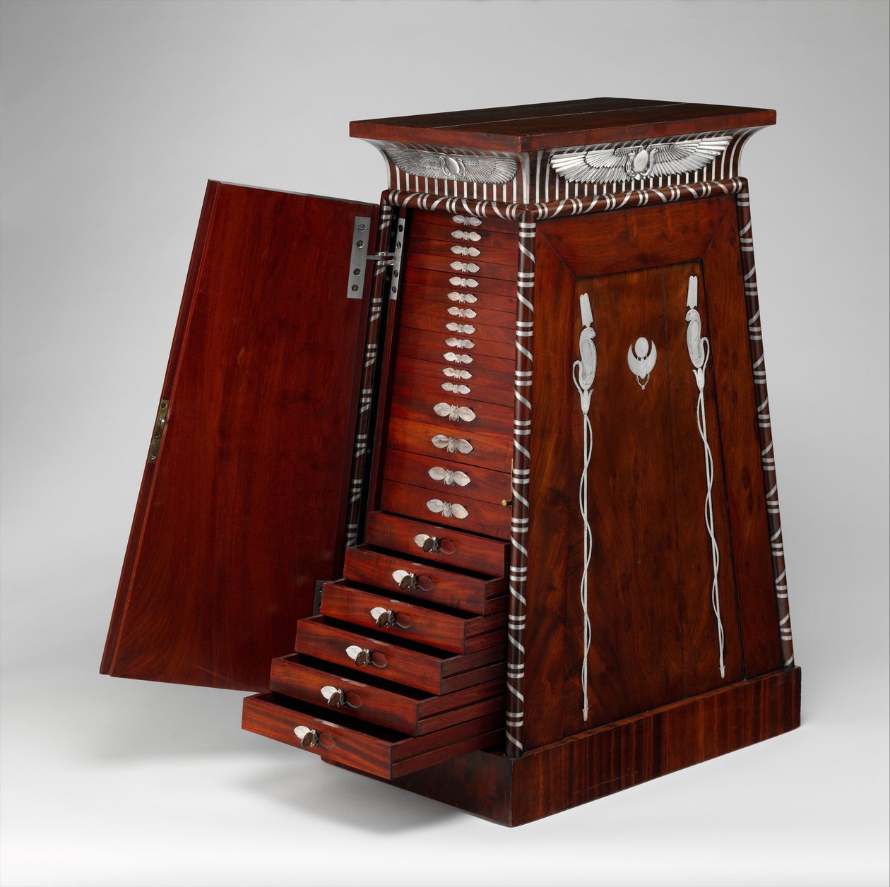 Madeni para dolabı, c.1815 (maun ve gümüş) by Charles Percier