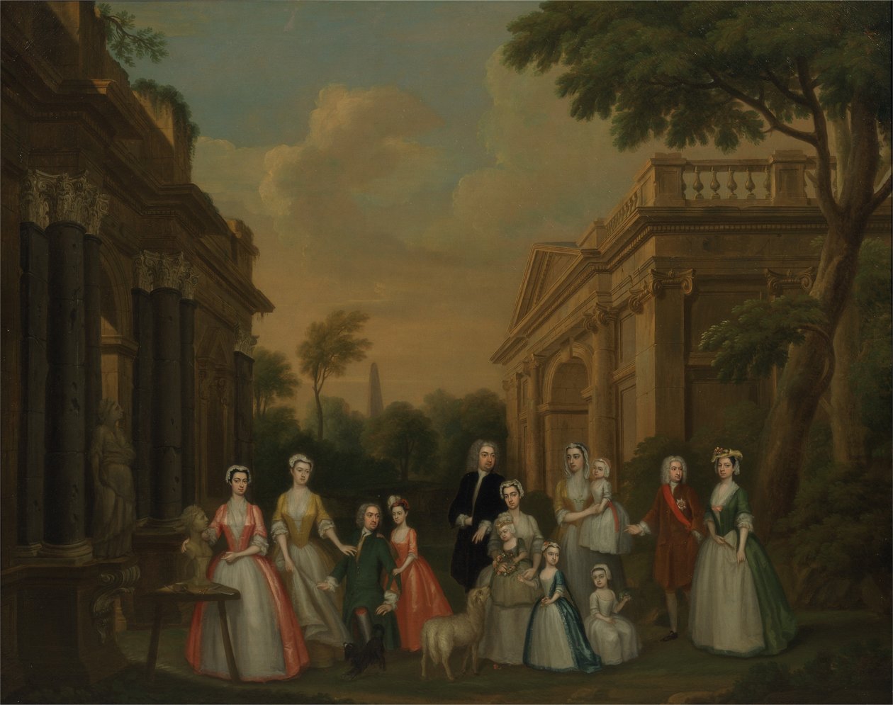 Finch Ailesi, c.1732 (tuval üzerine yağlı boya) by Charles Philips