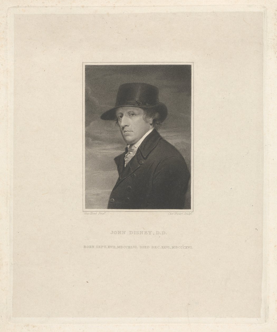 John Disney DD, 17 Eylül 1746'da doğdu, 26 Aralık 1816'da öldü by Charles Picart