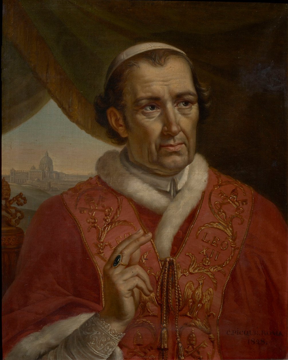 Papa Leo XII 1760-1829, 1828 portresi. by Charles Picqué