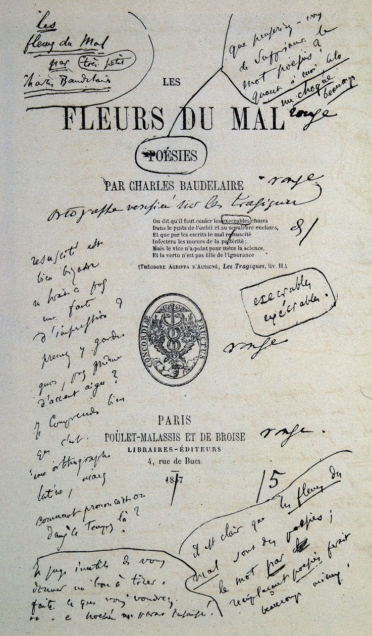 Charles Baudelaire tarafından açıklamalı “Fleurs du Evil”den çizim yapmak güzel by Charles Pierre Baudelaire