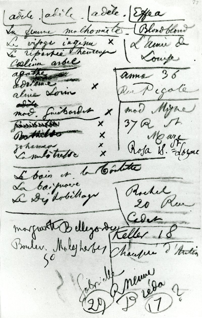 Defter sayfası (kağıt üzerine kurşun kalem) (s/b fotoğraf) by Charles Pierre Baudelaire
