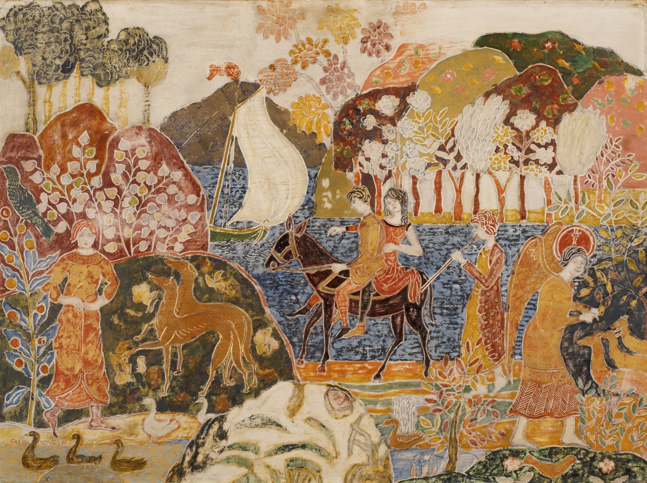 Katırdaki Çift (tuval üzerine yağlı boya) by Charles Prendergast