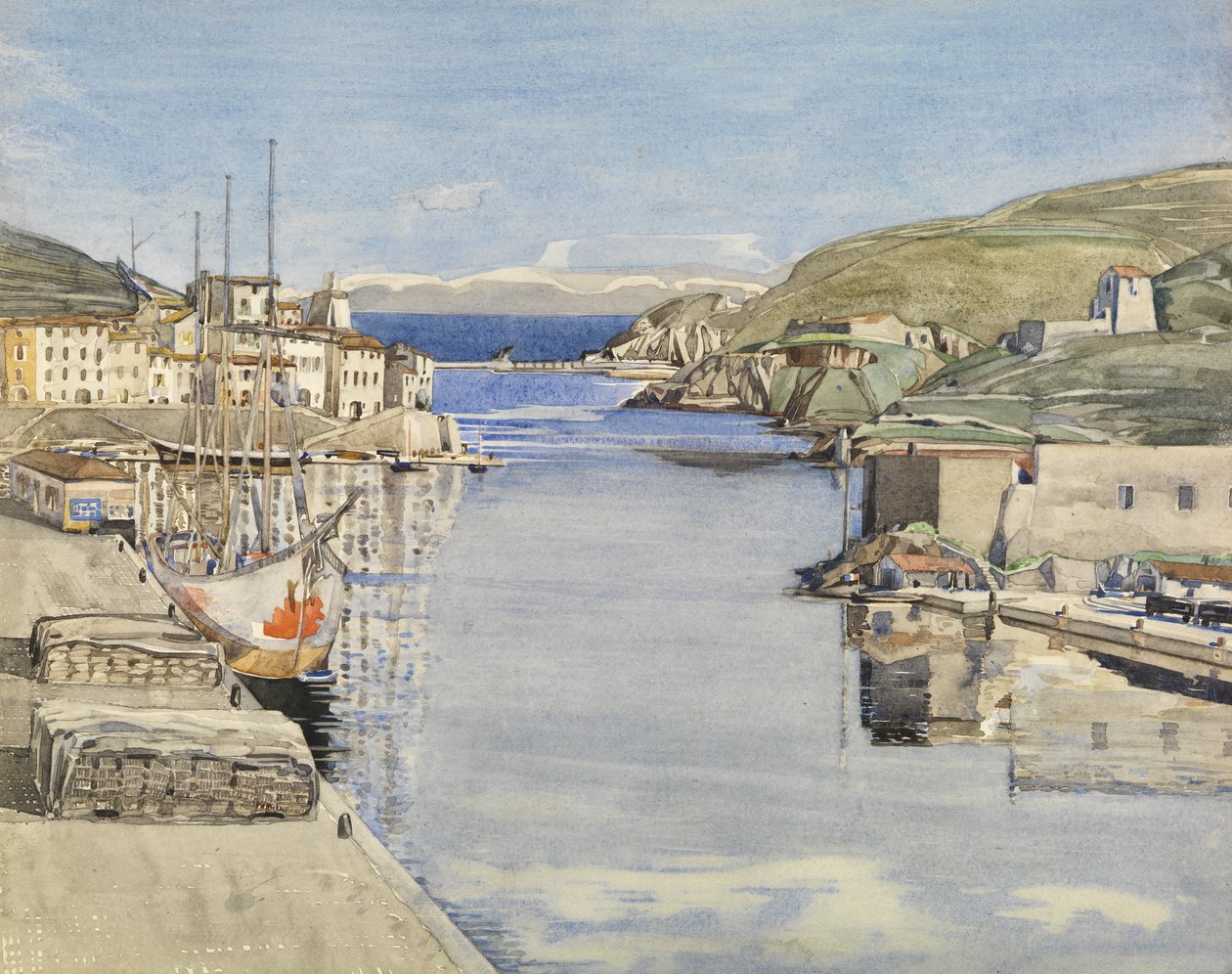 Güney Limanı (kağıt üzeri sulu boya) by Charles Rennie Mackintosh