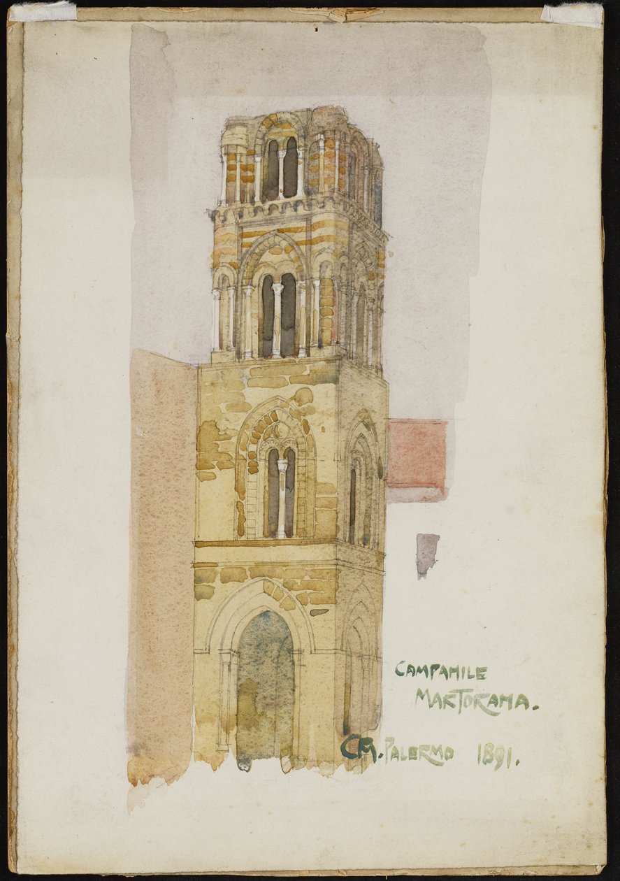 Martorana çan kulesi, Palermo, 1891 by Charles Rennie Mackintosh