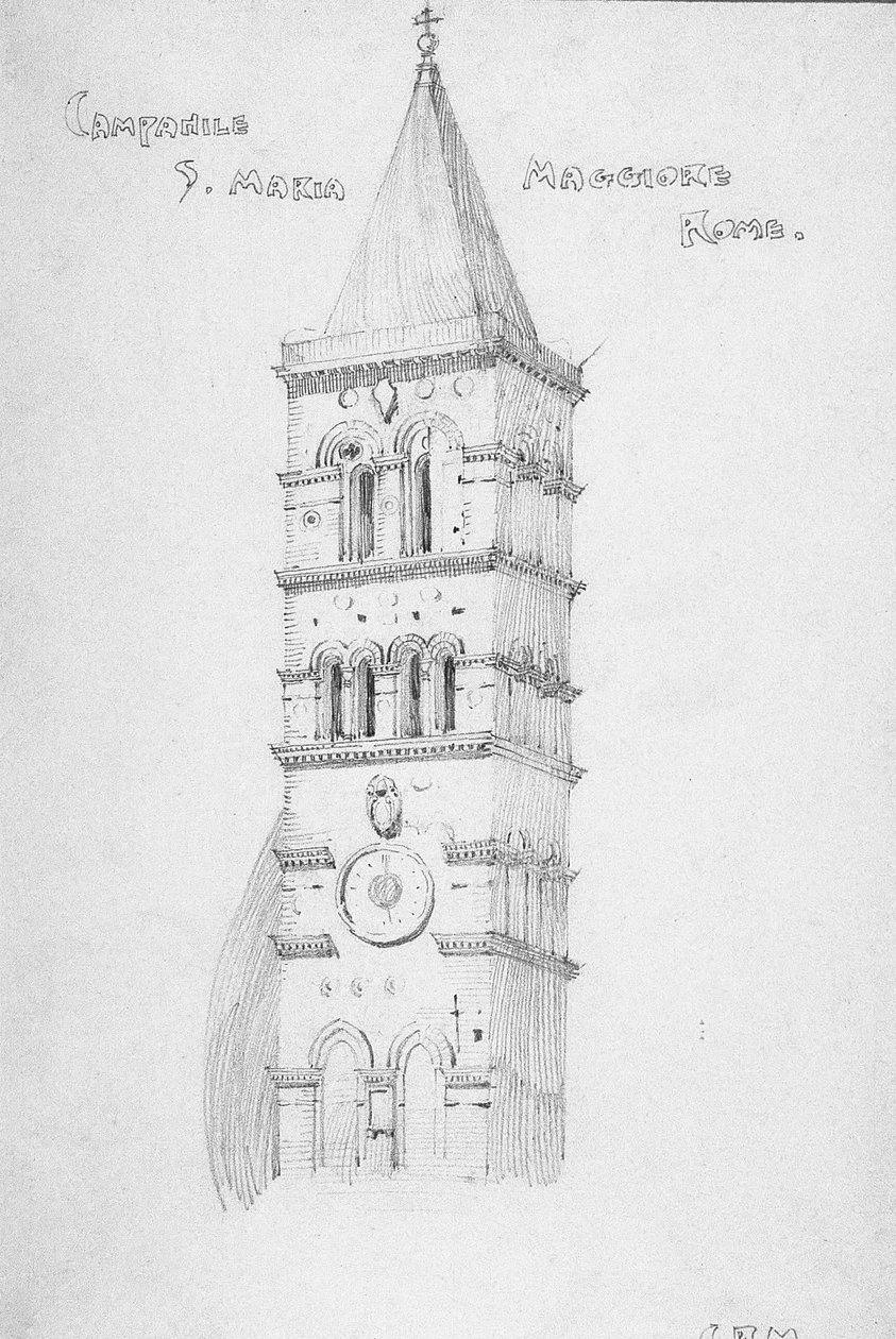 Campanile, S. Maria Maggiore, Roma, 1891 by Charles Rennie Mackintosh