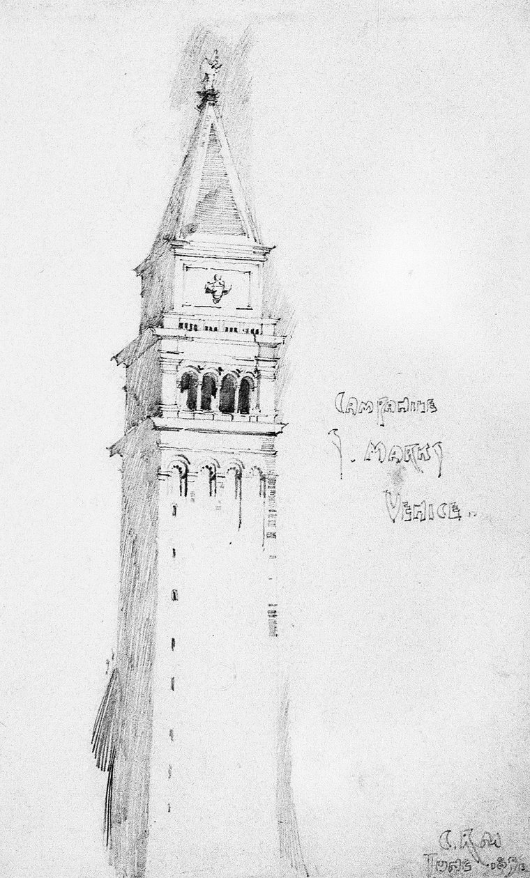 Campanile, S. Marks, Venedik, 1891 by Charles Rennie Mackintosh