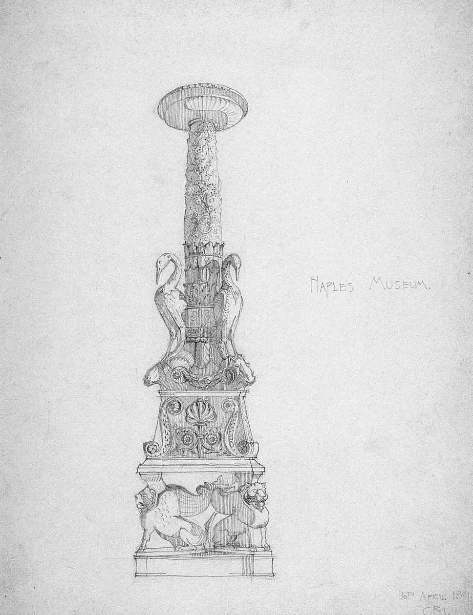 Şamdan (?), Napoli Müzesi, 1891 by Charles Rennie Mackintosh