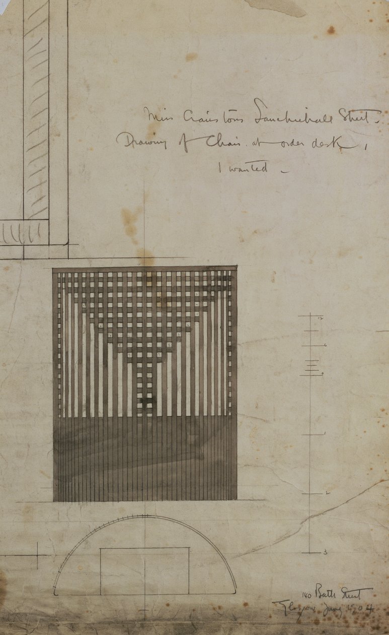Bir Varil Sandalye için Tasarım by Charles Rennie Mackintosh