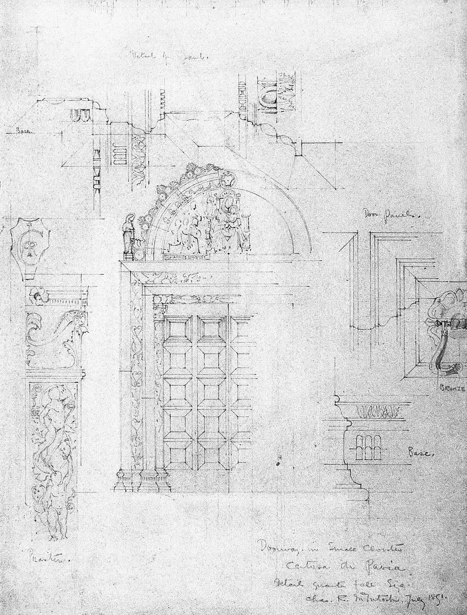 Küçük Manastırdaki Kapı, Certosa di Pavia, 1891 by Charles Rennie Mackintosh