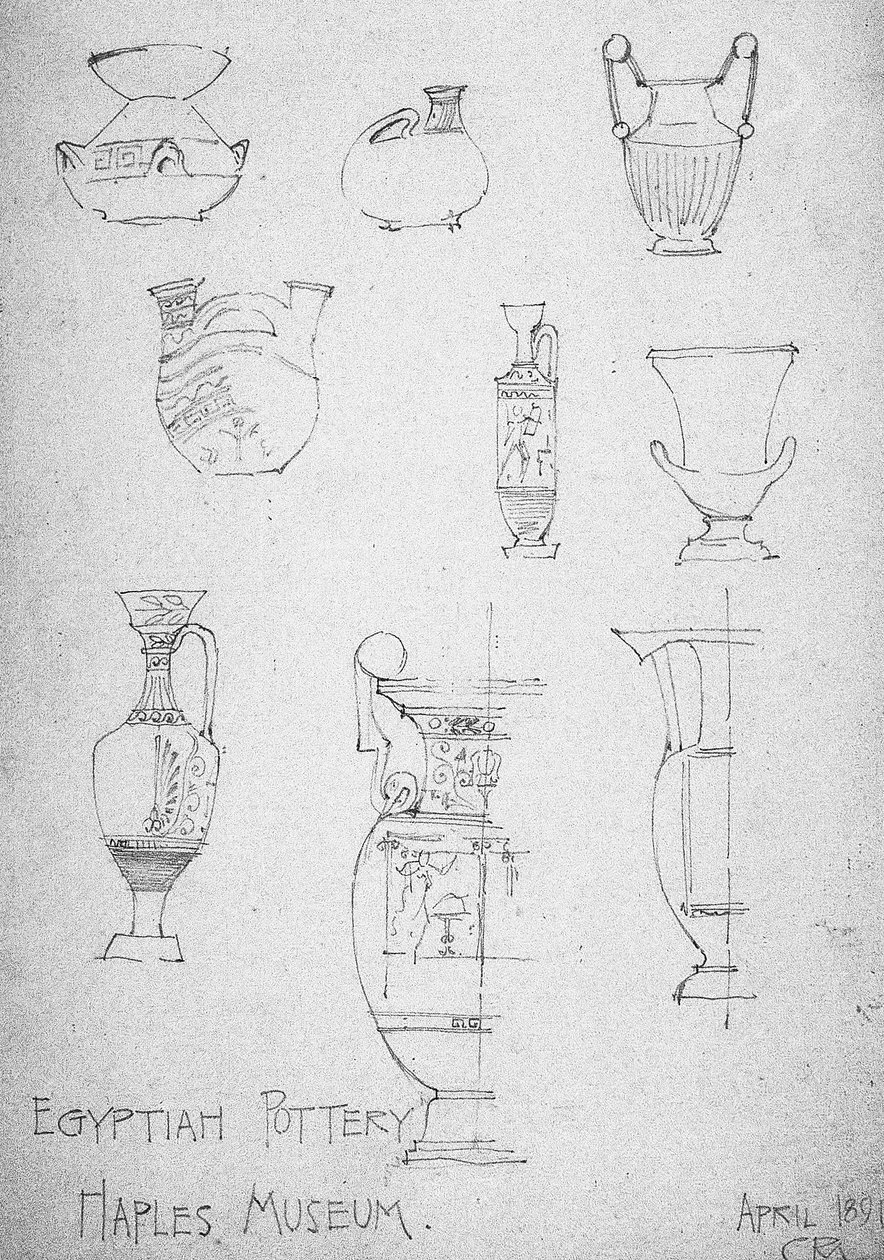 Mısır Çömlekçiliği, Napoli Müzesi, 1891 by Charles Rennie Mackintosh