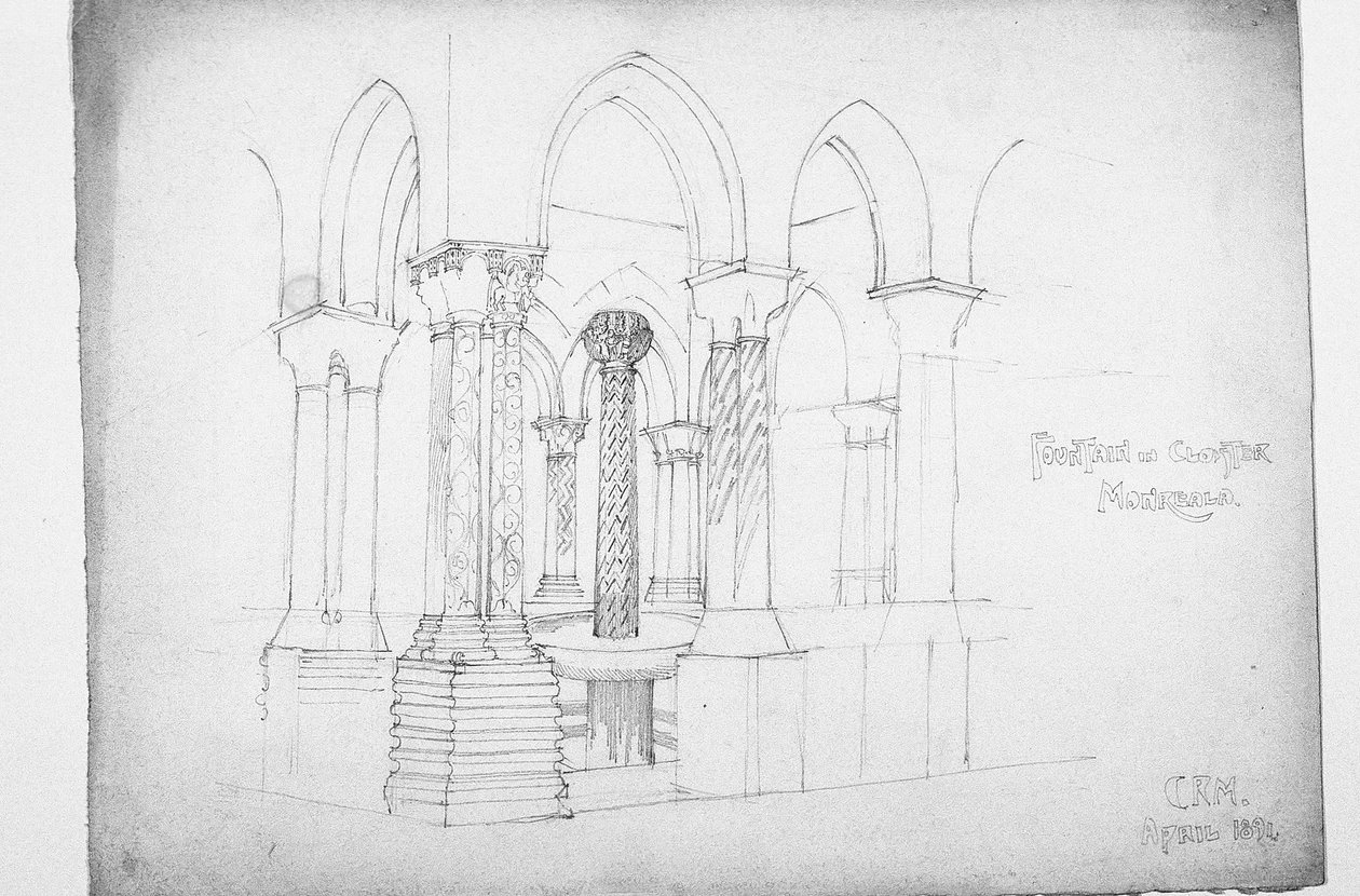 Manastırdaki Çeşme, Monreale, 1891 by Charles Rennie Mackintosh