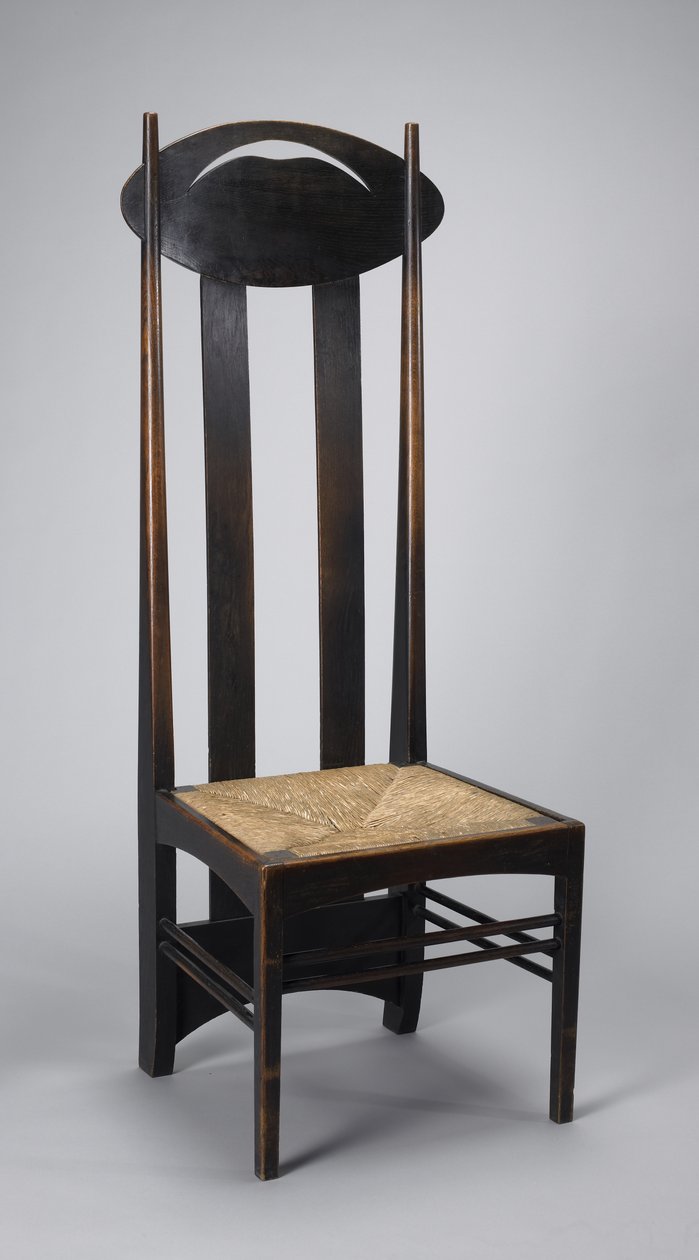 Yüksek sırtlı yan koltuk by Charles Rennie Mackintosh