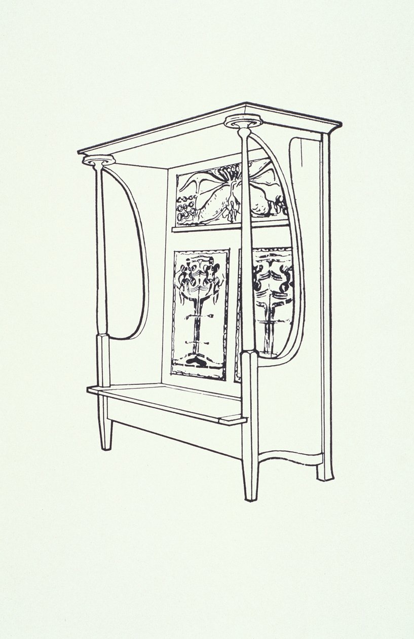 Mobilya çizimi (bir dolap), c.1910 (kağıt üzerine mürekkep) by Charles Rennie Mackintosh