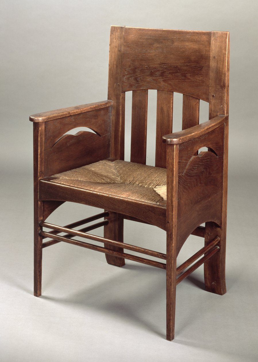 Meşe Koltuk, c.1897 (meşe ağacı ve huş ağacı) by Charles Rennie Mackintosh