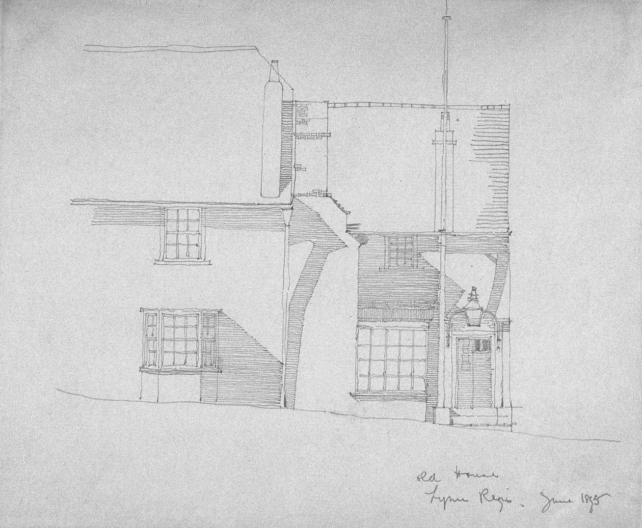 Eski Ev, Lyme Regis, Dorsetshire, 1895 (İzleme kağıdı üzerine kurşun kalem) by Charles Rennie Mackintosh