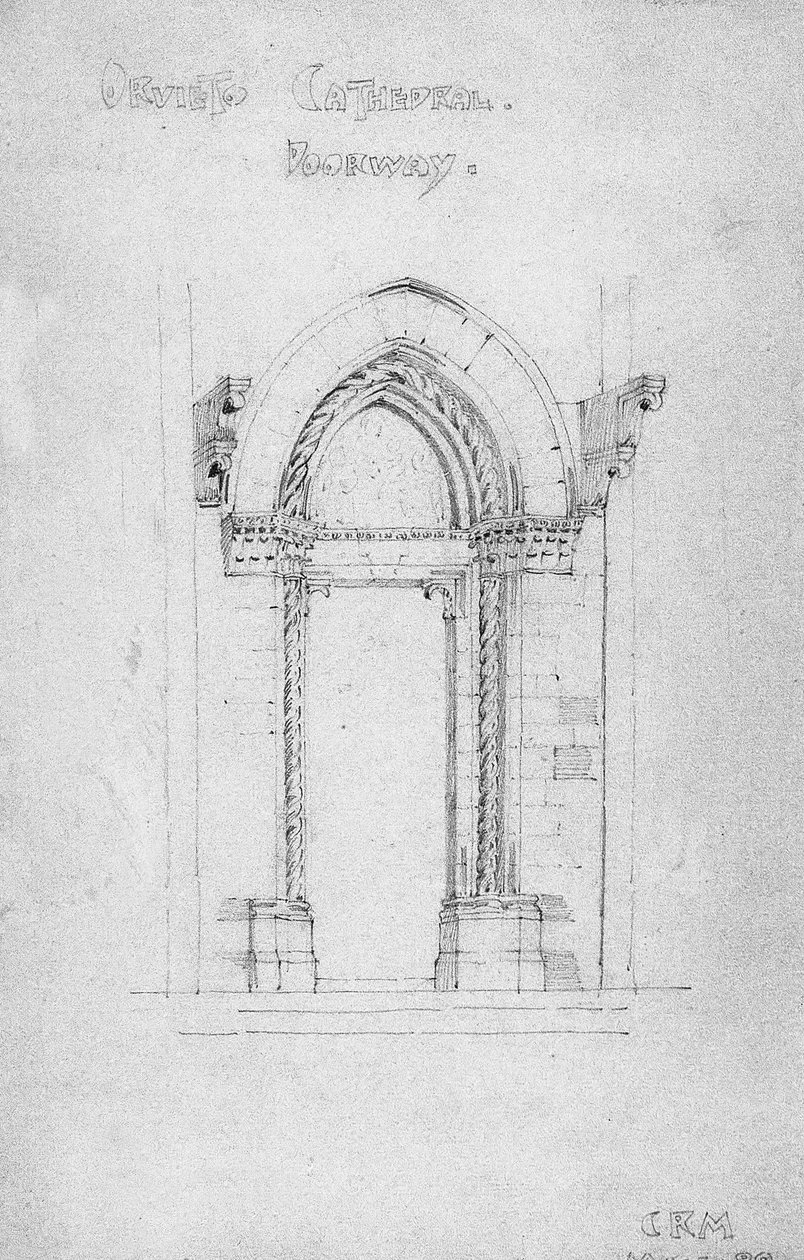 Orvieto Katedrali Kapısı, 1891 by Charles Rennie Mackintosh