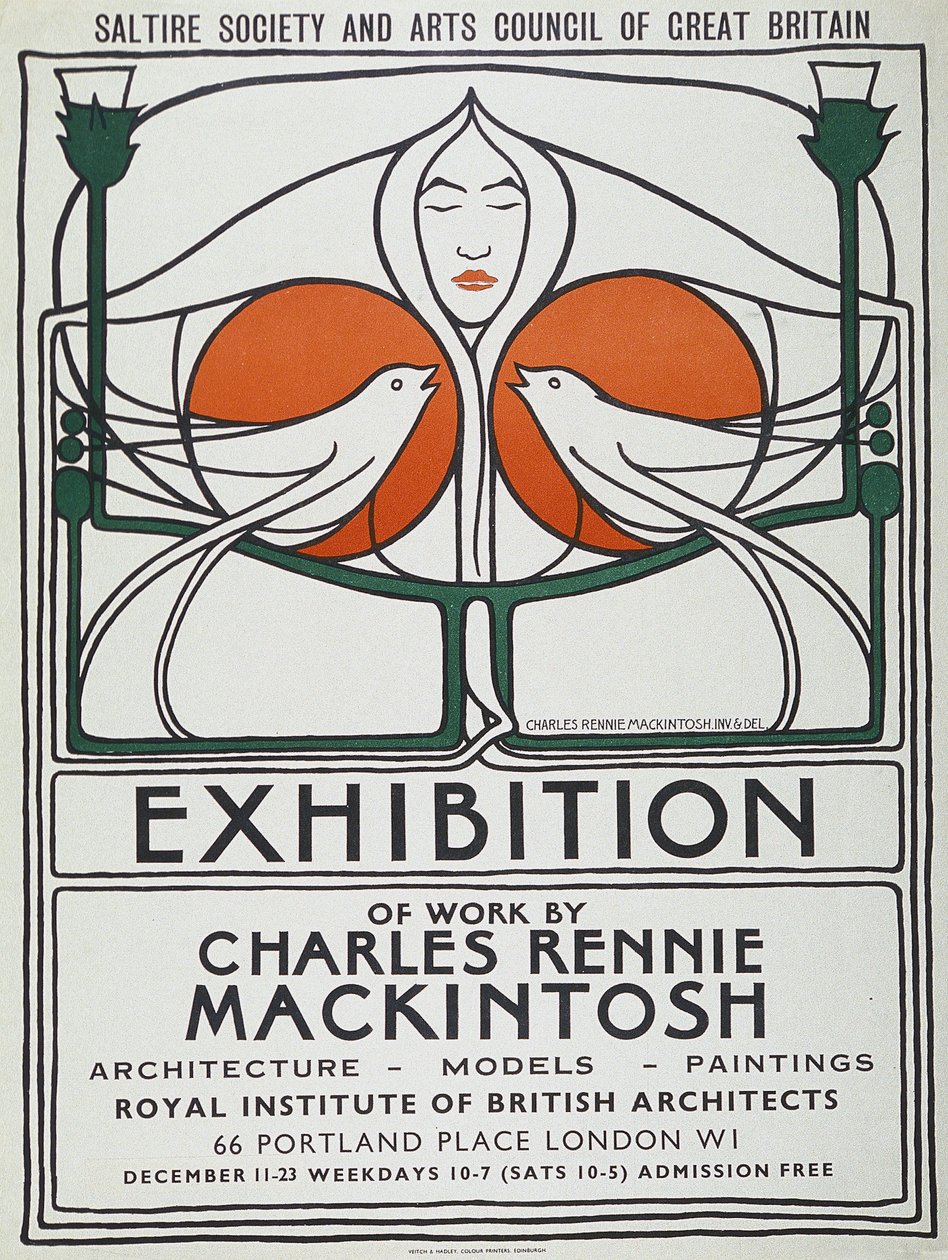 Poster: The Scottish Musical Review, 1896 orijinalinden sonra 1953 reprodüksiyonu (renkli litografi) by Charles Rennie Mackintosh