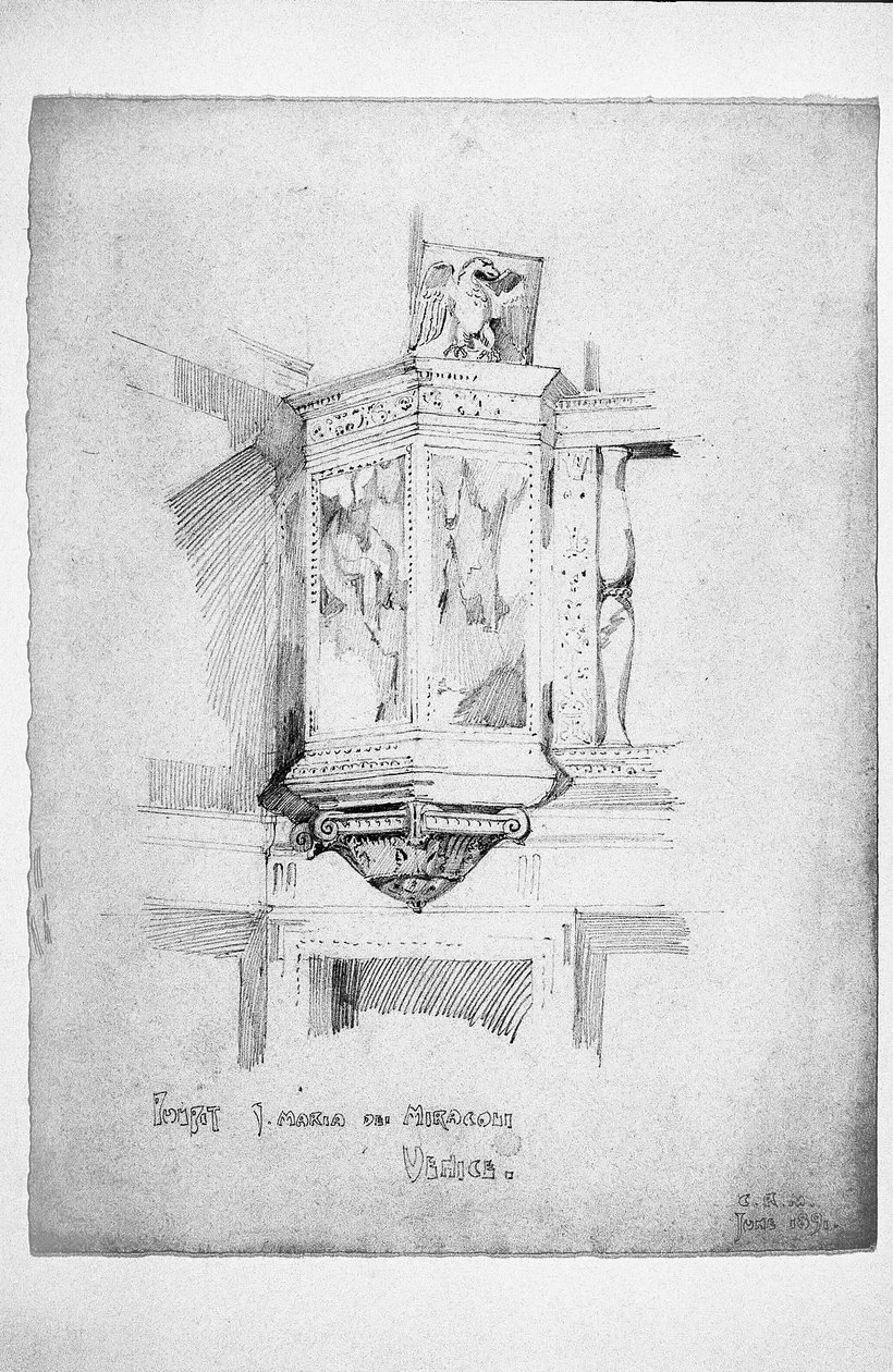 Minber, S. Maria dei Miracoli, Venedik, 1891 by Charles Rennie Mackintosh