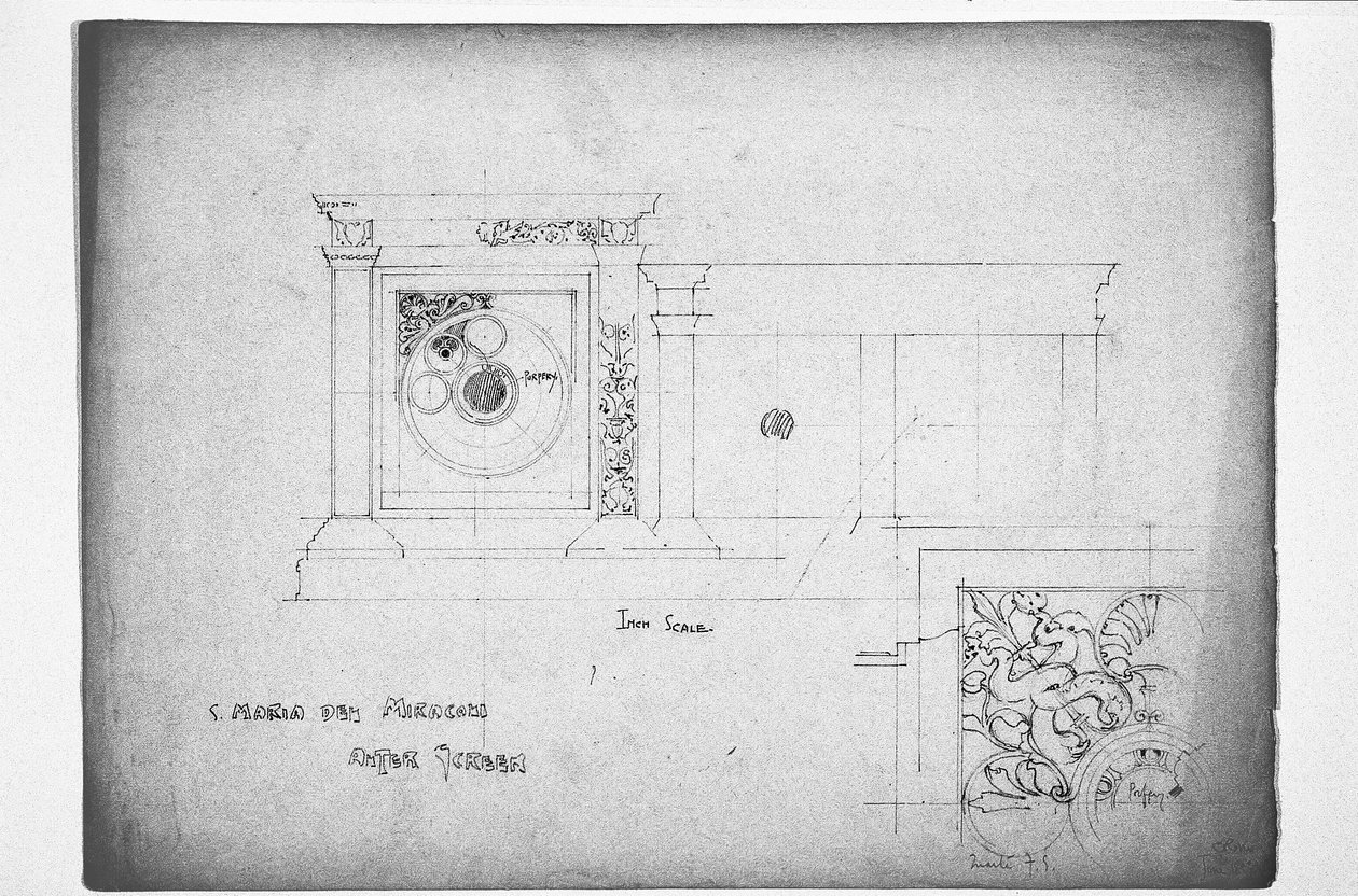 S. Maria dei Miracoli Altar Perdesi, 1891 by Charles Rennie Mackintosh
