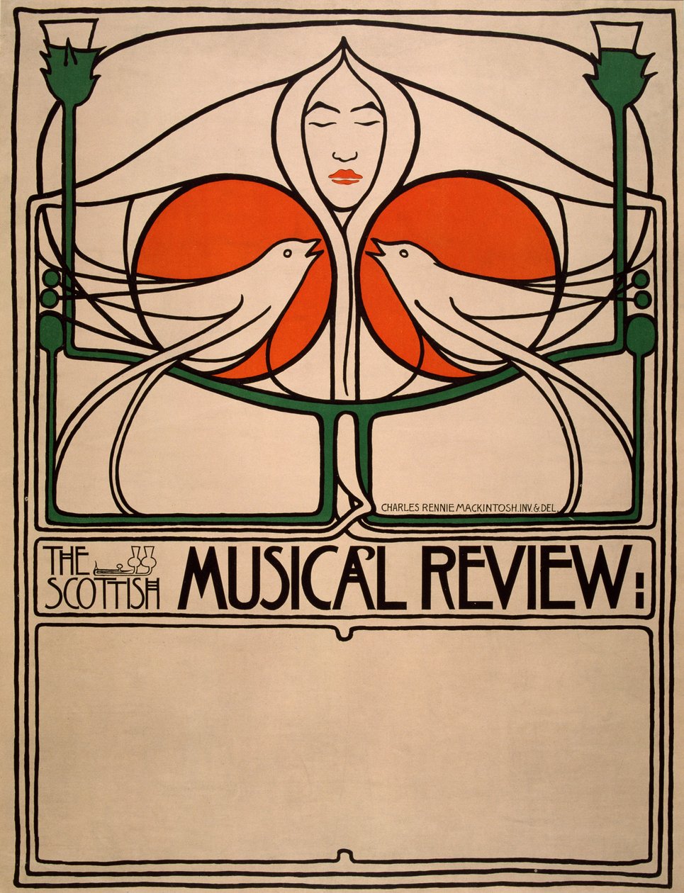 İskoç Müzikal İncelemesi (planografik baskı, taşbaskı, kağıt) by Charles Rennie Mackintosh