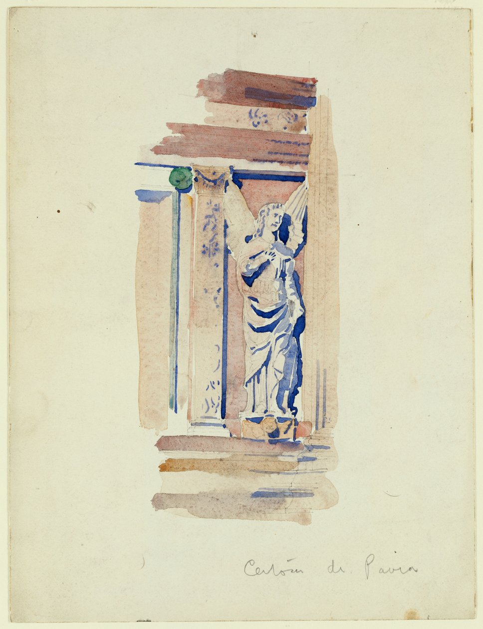Bir melek heykeli çalışması, Certosa di Pavia, 1891 by Charles Rennie Mackintosh
