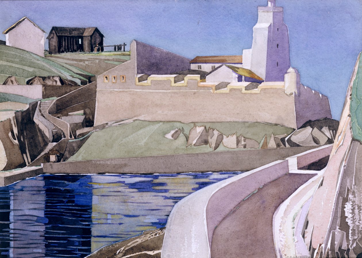 Deniz Feneri, 1927 (kağıt üzerinde kurşun kalem üzerinde wc) by Charles Rennie Mackintosh