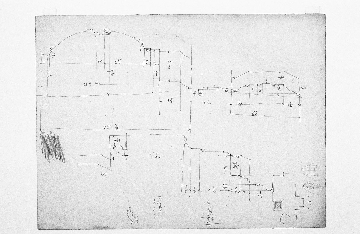 İsimsiz (eskiz çalışma sayfası), 1891 by Charles Rennie Mackintosh