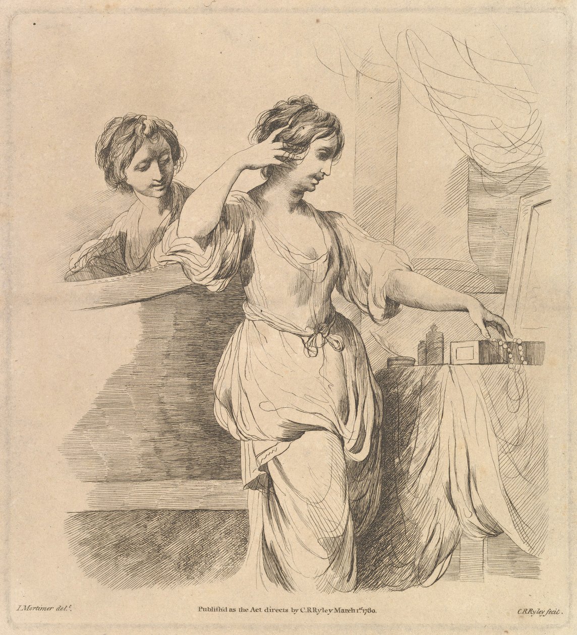 Tuvaletindeki Kadın, 1 Mart 1780. by Charles Reuben Ryley