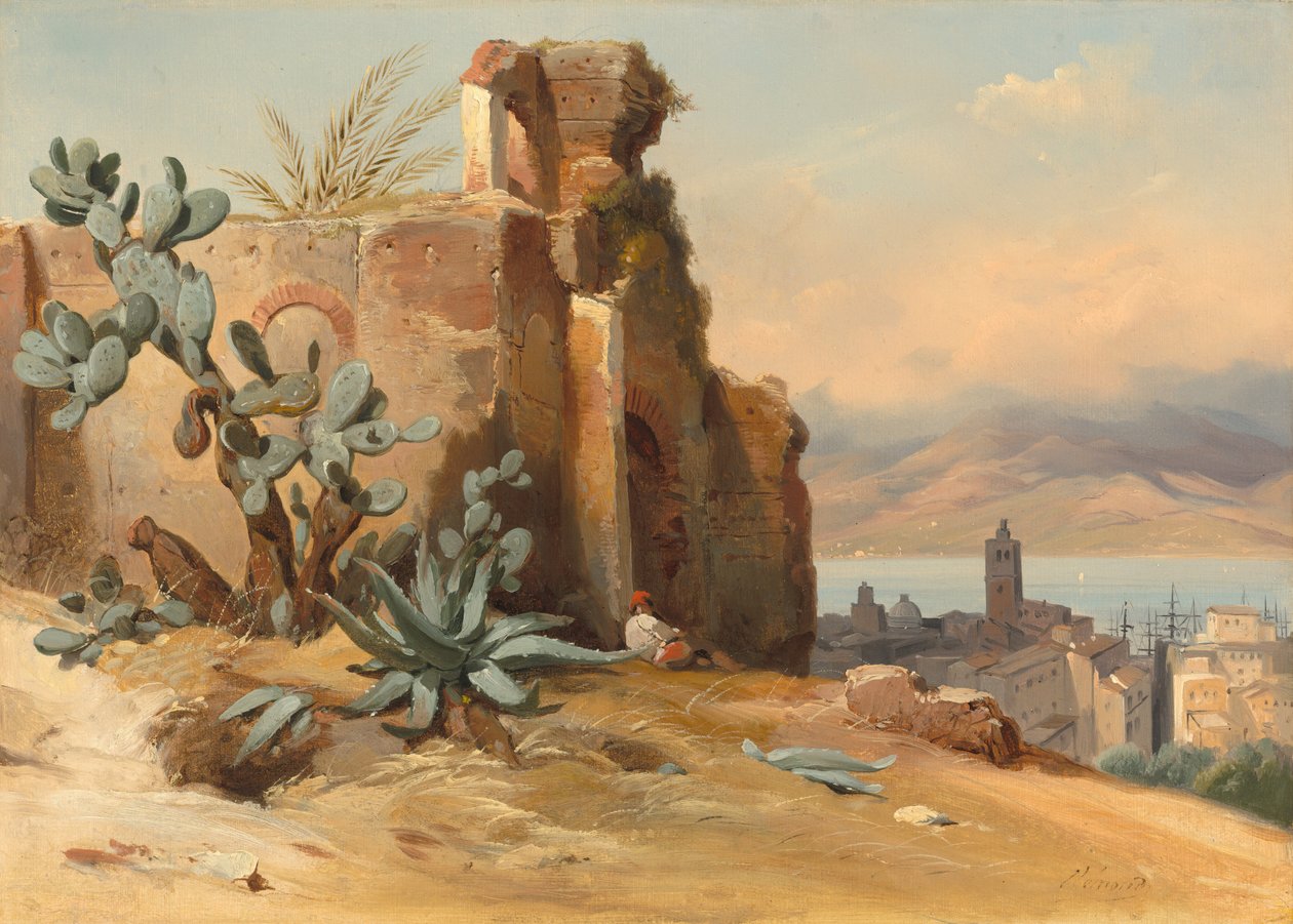 Messina yakınlarındaki Eski Harabeler, Sicilya, 1842. by Charles Rémond