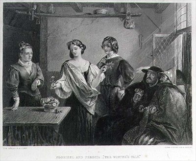Florizel ve Perdita, Lumb Stocks (1812-92) tarafından oyulmuş (gravür) by Charles Robert (after) Leslie