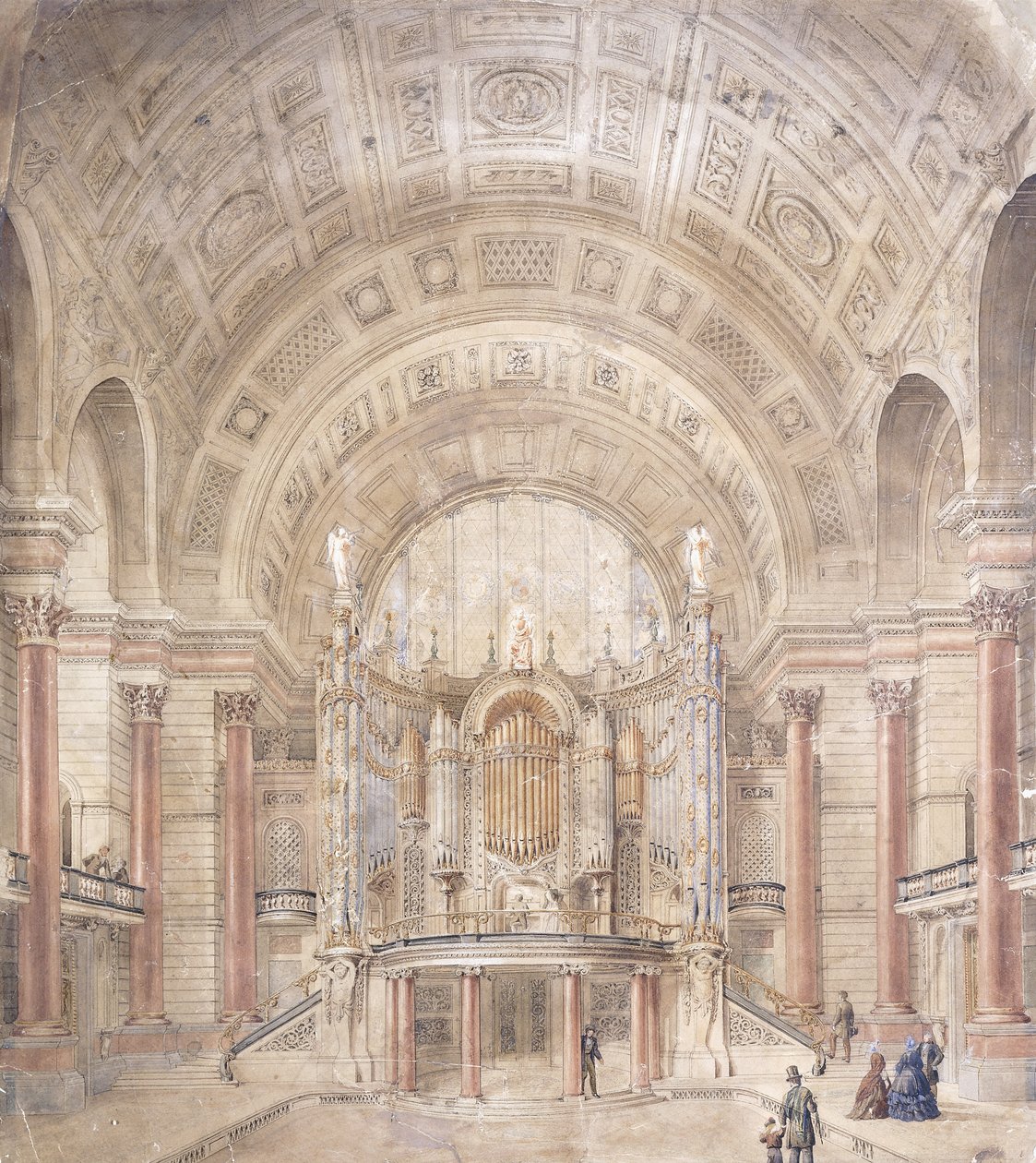 Büyük Salonun İçi, St George Salonu, Liverpool, by Charles Robert Cockerell