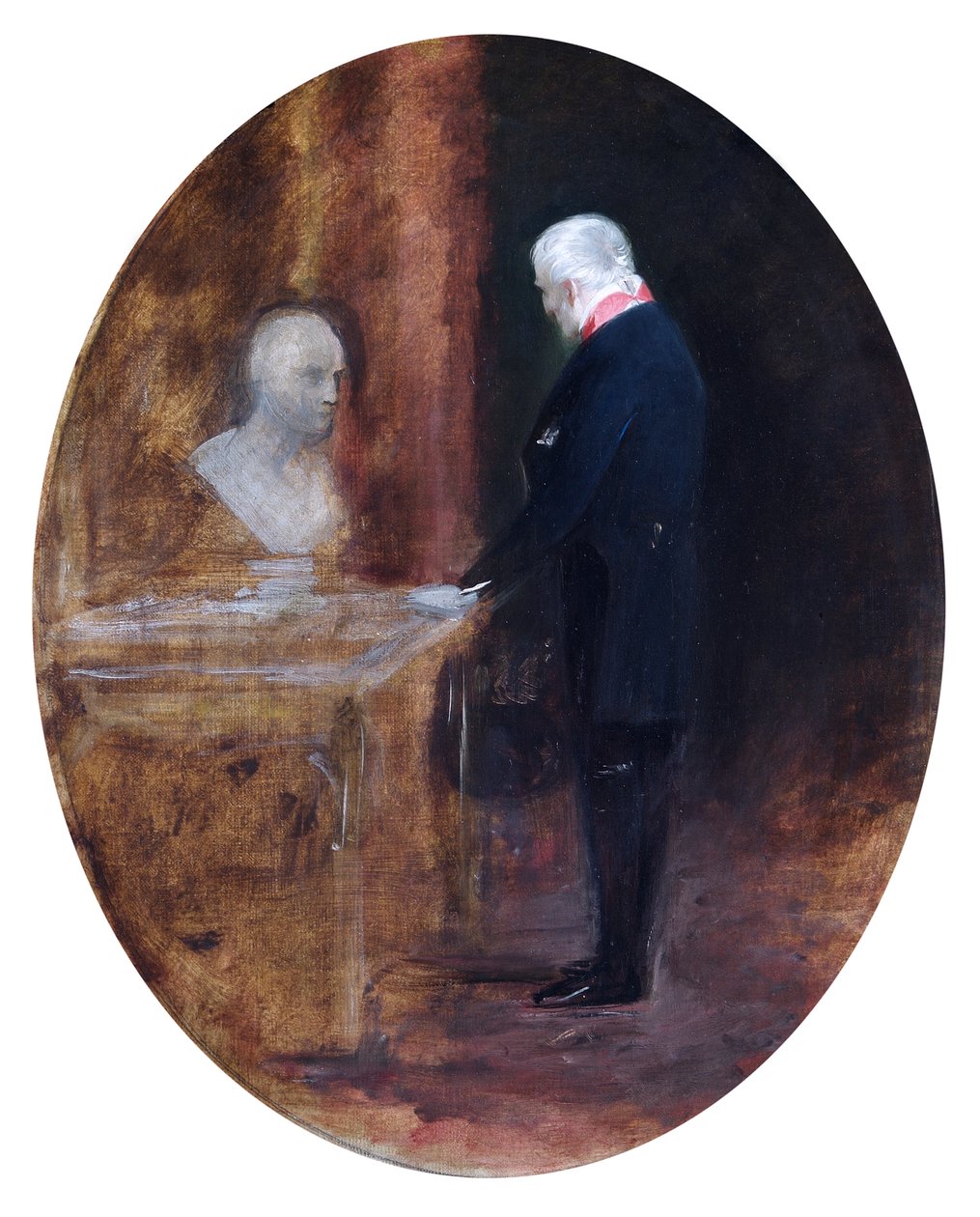Wellington Dükü Napolyon Büstüne Bakarken (tuval üzerine yağlıboya) by Charles Robert Leslie