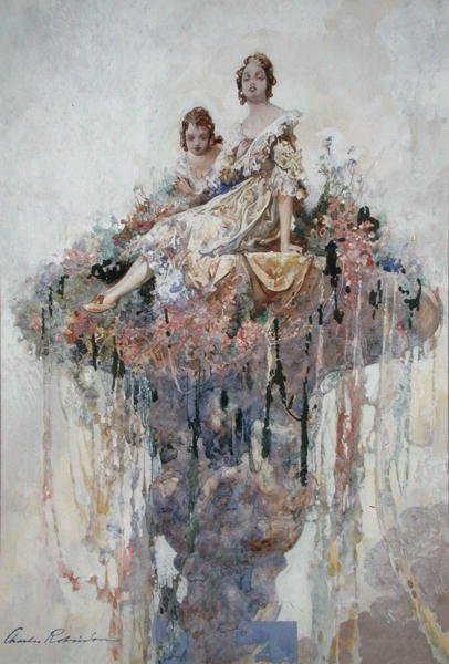 Çiçek Çeşmesi (kağıt üzerine sulu boya) by Charles Robinson